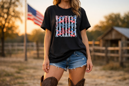 All American Girl Cherries T-Shirt | Cute Girlie Cherry Design