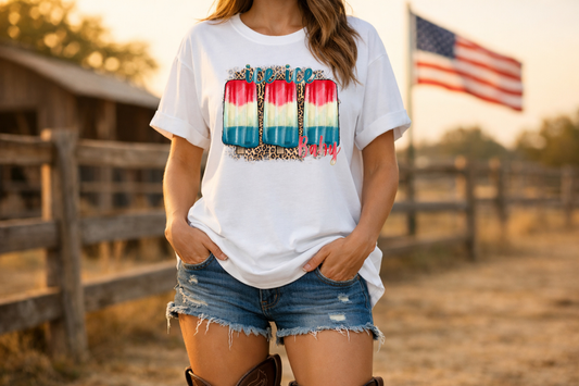 Ice Ice Baby Americana T-Shirt — Red, White & Blue Funny Song Tee