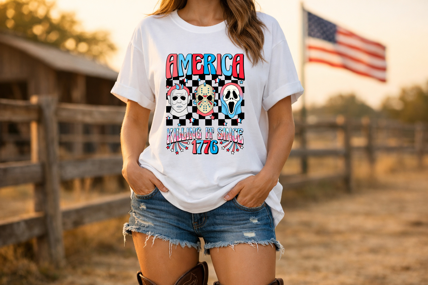 America Killing It Since 1776 T-Shirt — Americana Horror Fans Tee