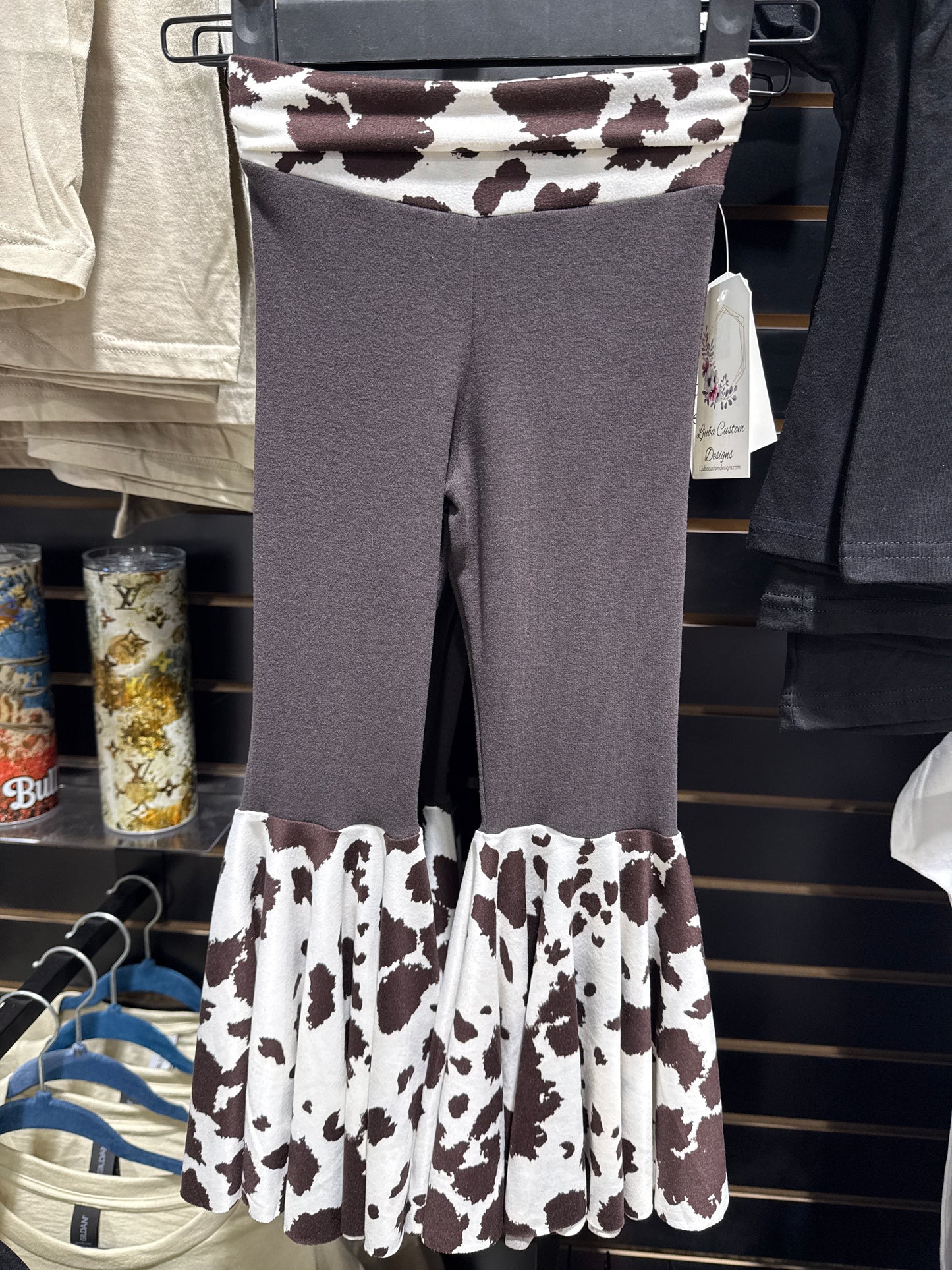 Brown Cowhide Toddler Bell Bottoms