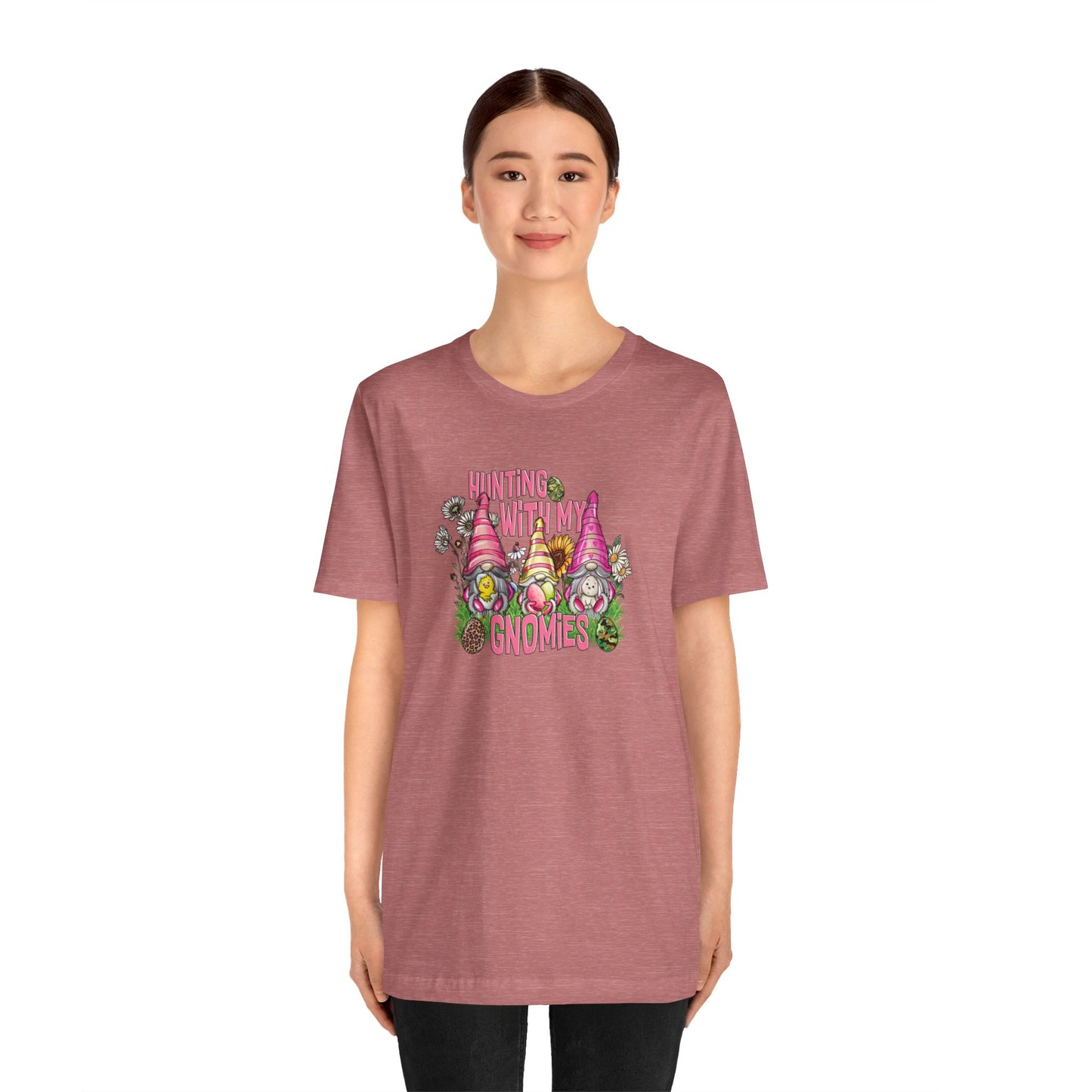 Hunting With My Gnomies Unisex Jersey Short Sleeve Tee