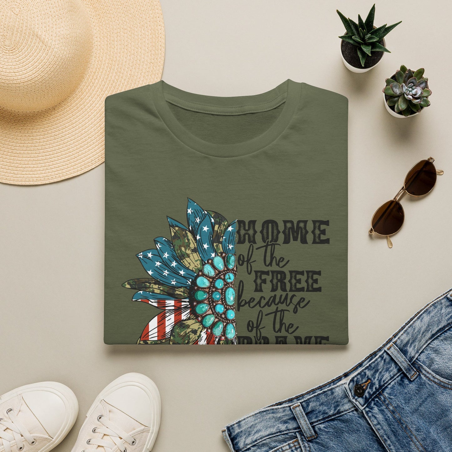 Americana "Home of the Free Because of the Brave" T-Shirt