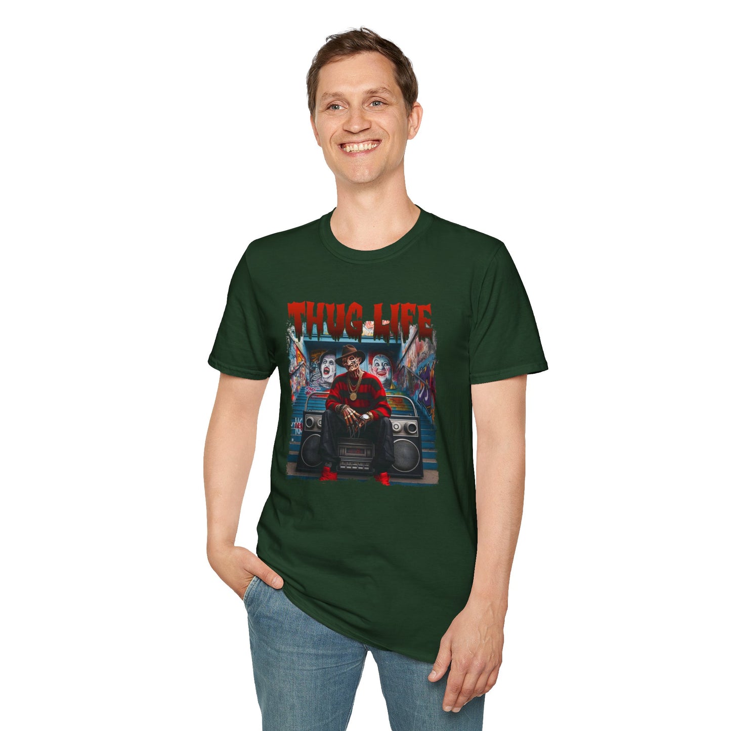 Graphic Tee Thug Life Freddy Kruger Nightmare On Elm Street T-Shirt