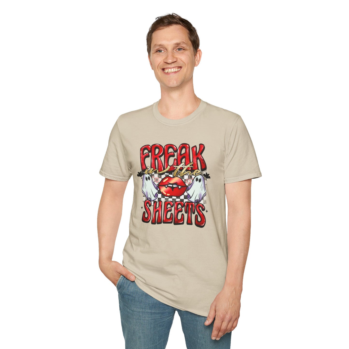 Funny Adult Unisex T-Shirt - Freak in the Sheets Design