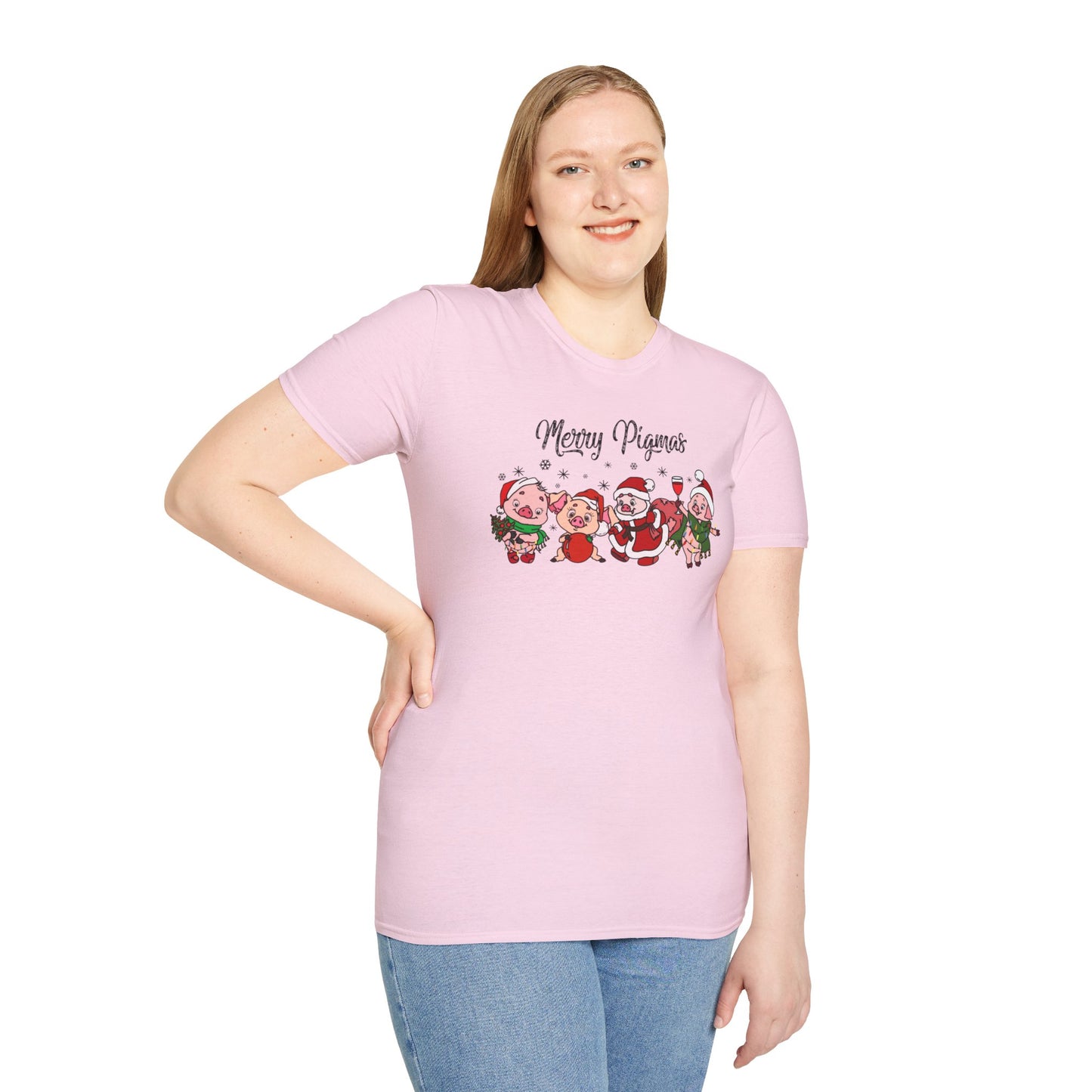 Merry Pigmas Unisex Heavy Cotton Tee, Merry Christmas Shirt, Pig Lover Christmas Shirt, Funny Pig Christmas Shirt, Farm Animal Shirt