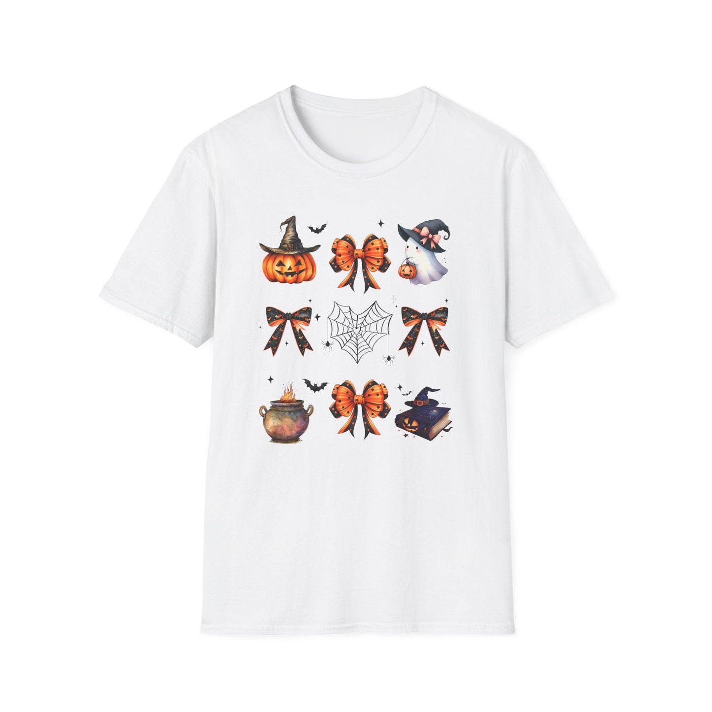 Halloween Witchy T-Shirt with Pumpkins, Ghost and Bows