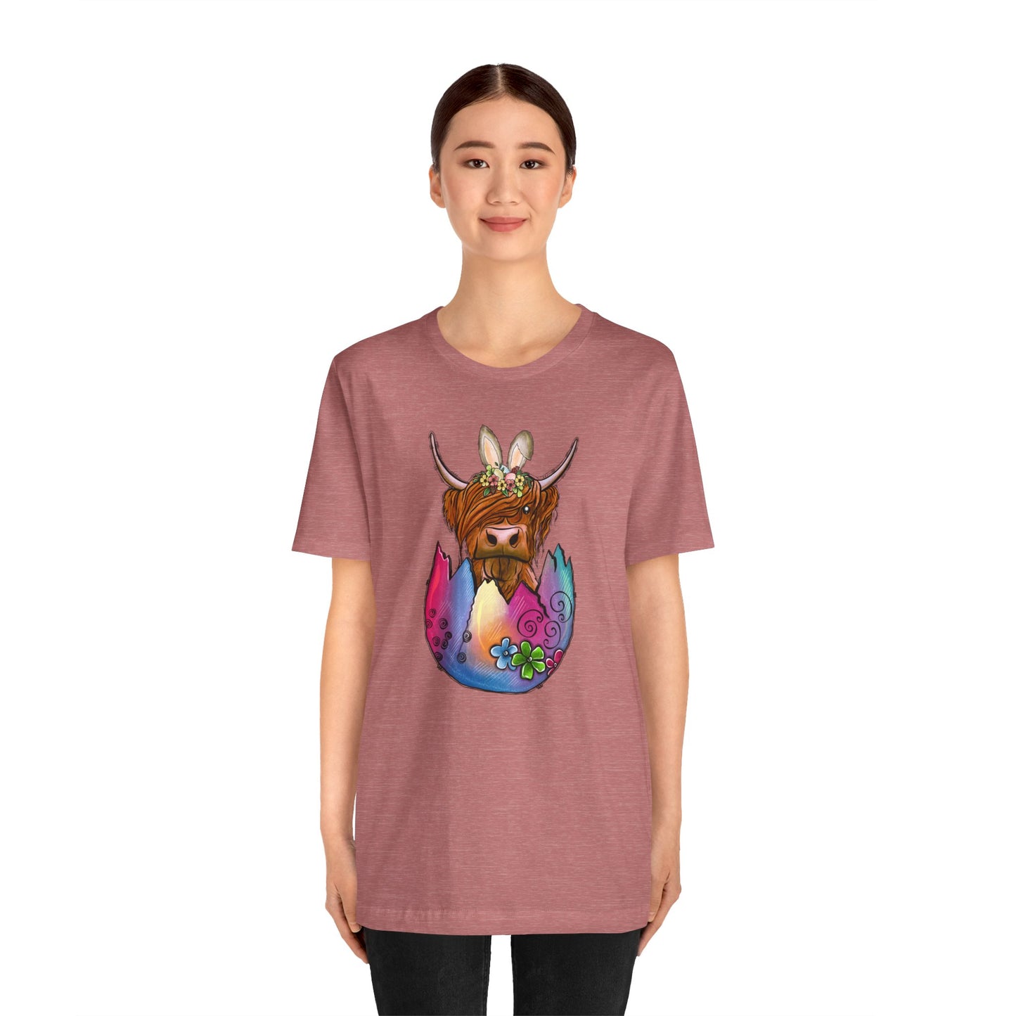 Easter Egg Cow Unisex Jersey Short Sleeve Tee