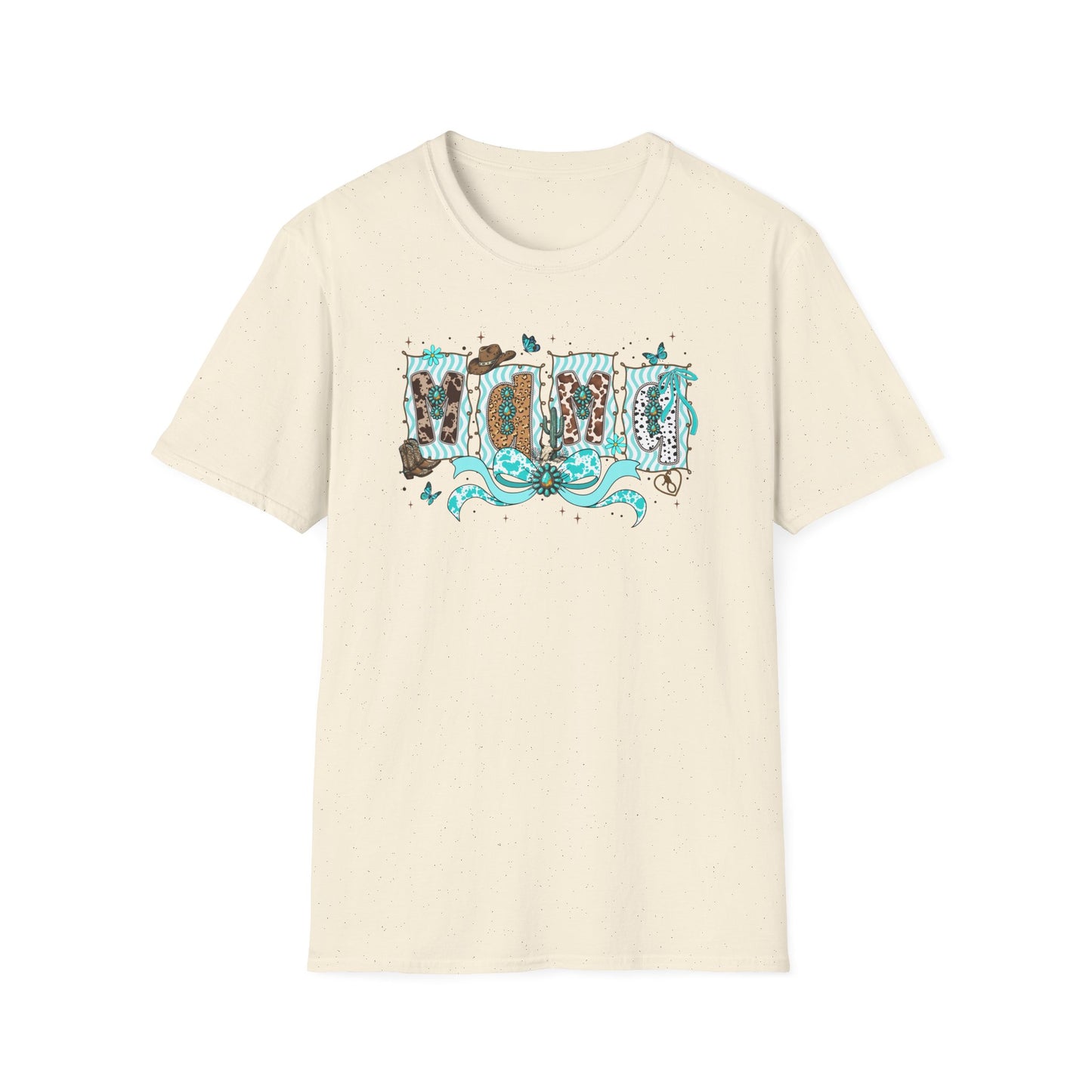 Western Mama T-Shirt — Cowboy Hat & Boots with Turquoise Accents