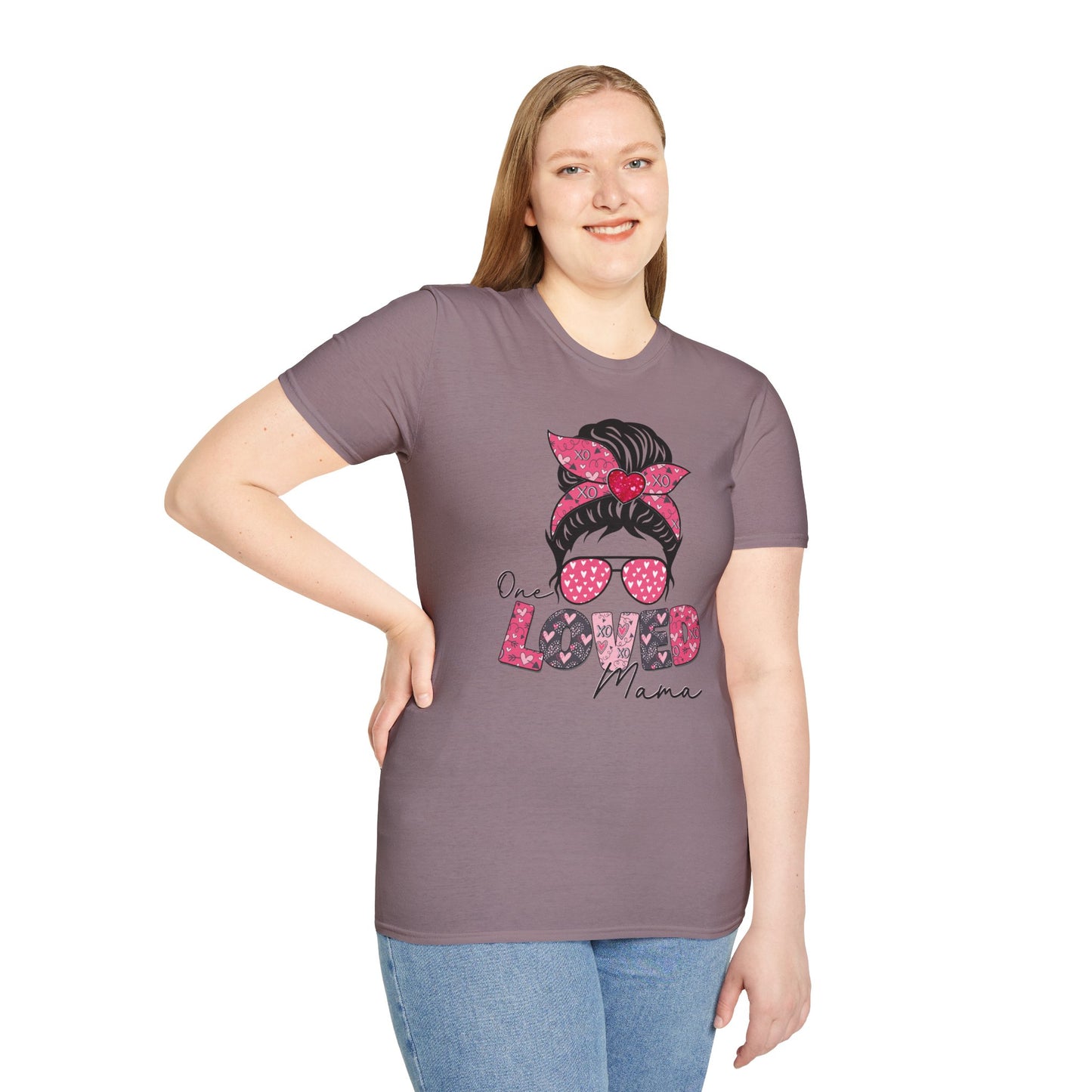 One Loved Mama Messy Bun T-Shirt | Mama Graphic Tee