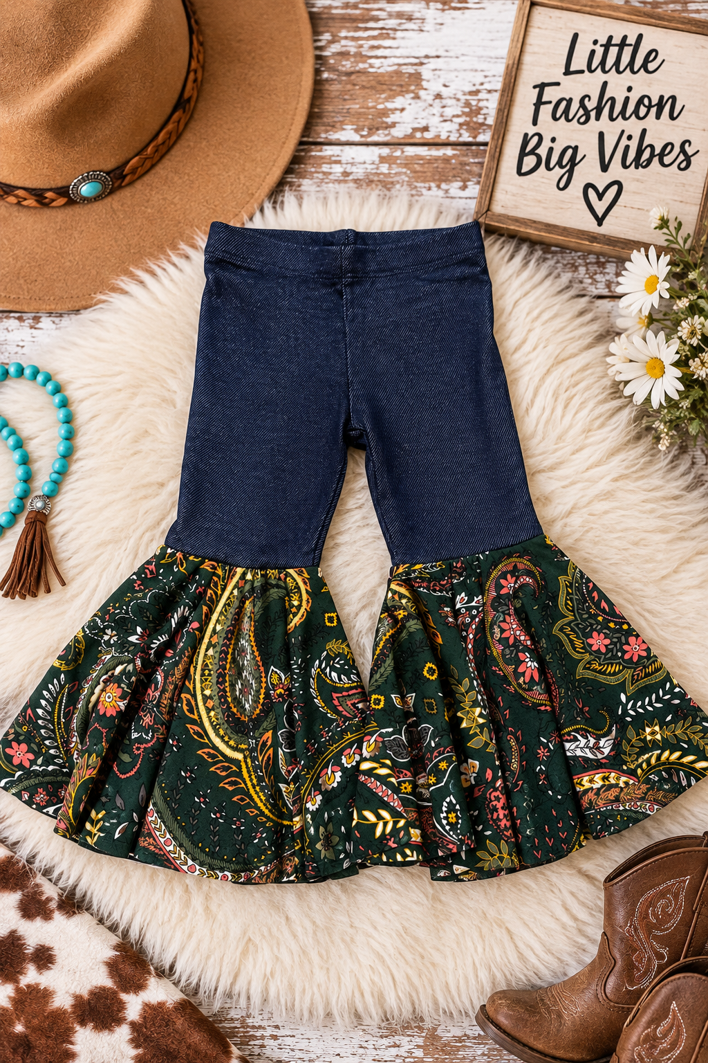 Bell Bottom Jeggings with Fun Prints