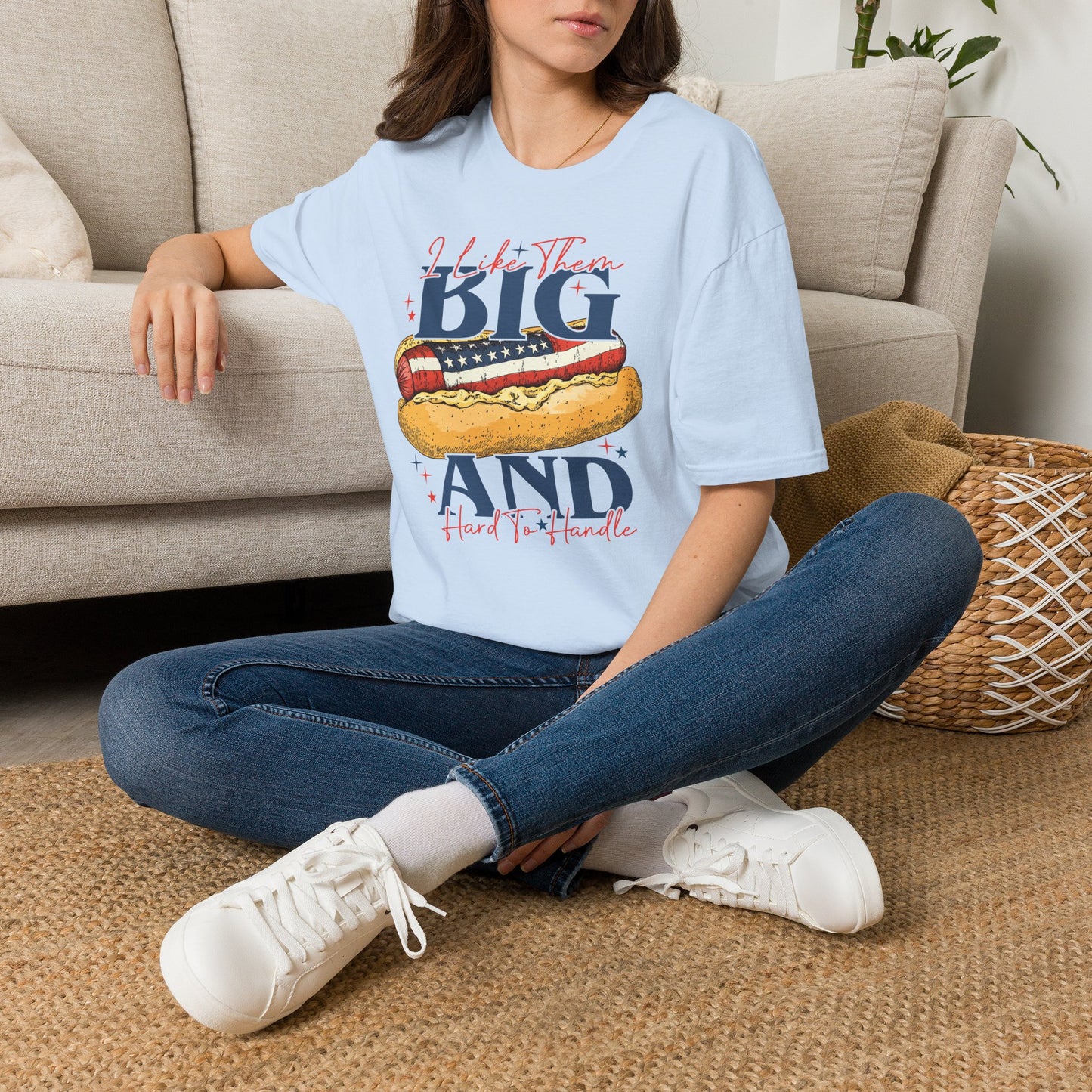 Americana Hot Dog T-Shirt — “I Like Them Big and Hard to Handle”