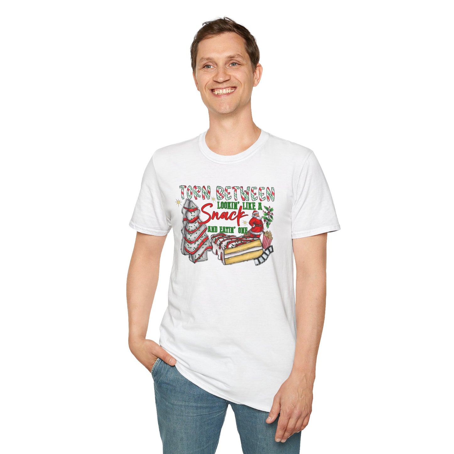 Torn Between Lookin' Like a Snack and Eatin' One Unisex Heavy Cotton Tee, Little Debbie Tree Snack Cake, Snack Shirt, Lookin like Snack Tee