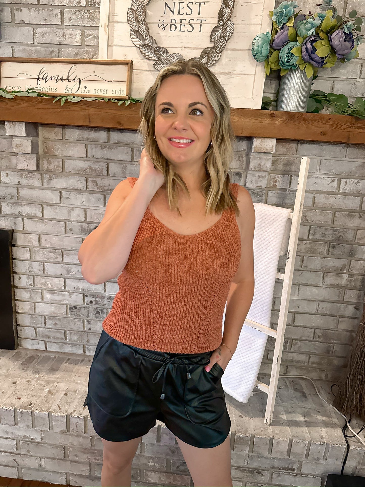 Black Leather Shorts
