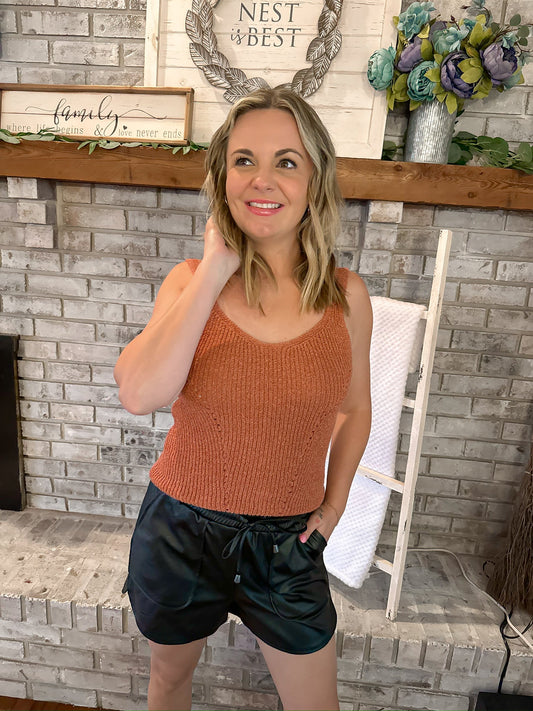 Black Leather Shorts