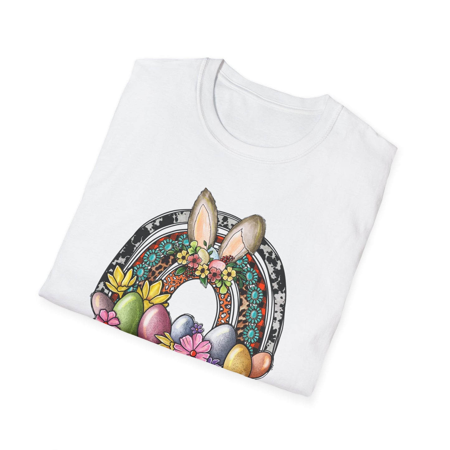 Easter Bunny Rainbow Western T-Shirt | Easter Tee