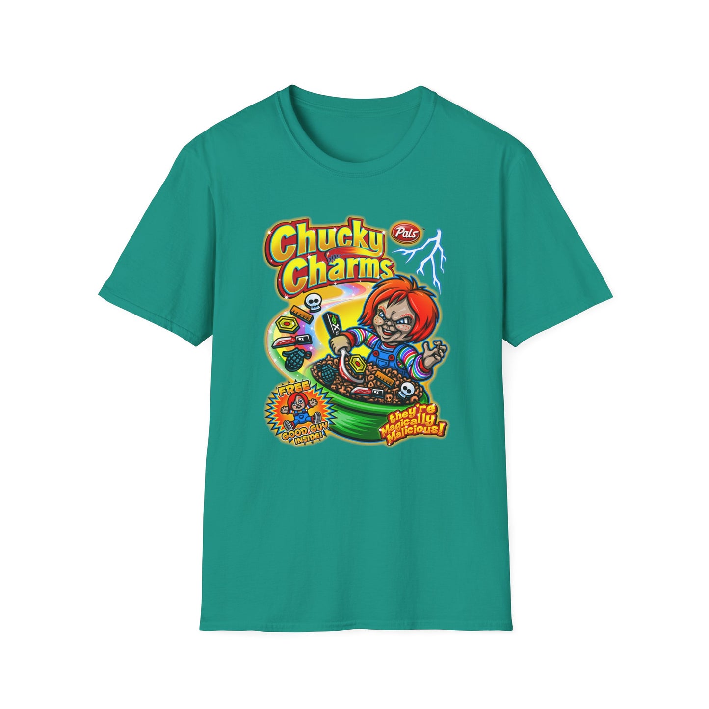 Unisex T-Shirt Chucky Charms Cereal Box Cover Design