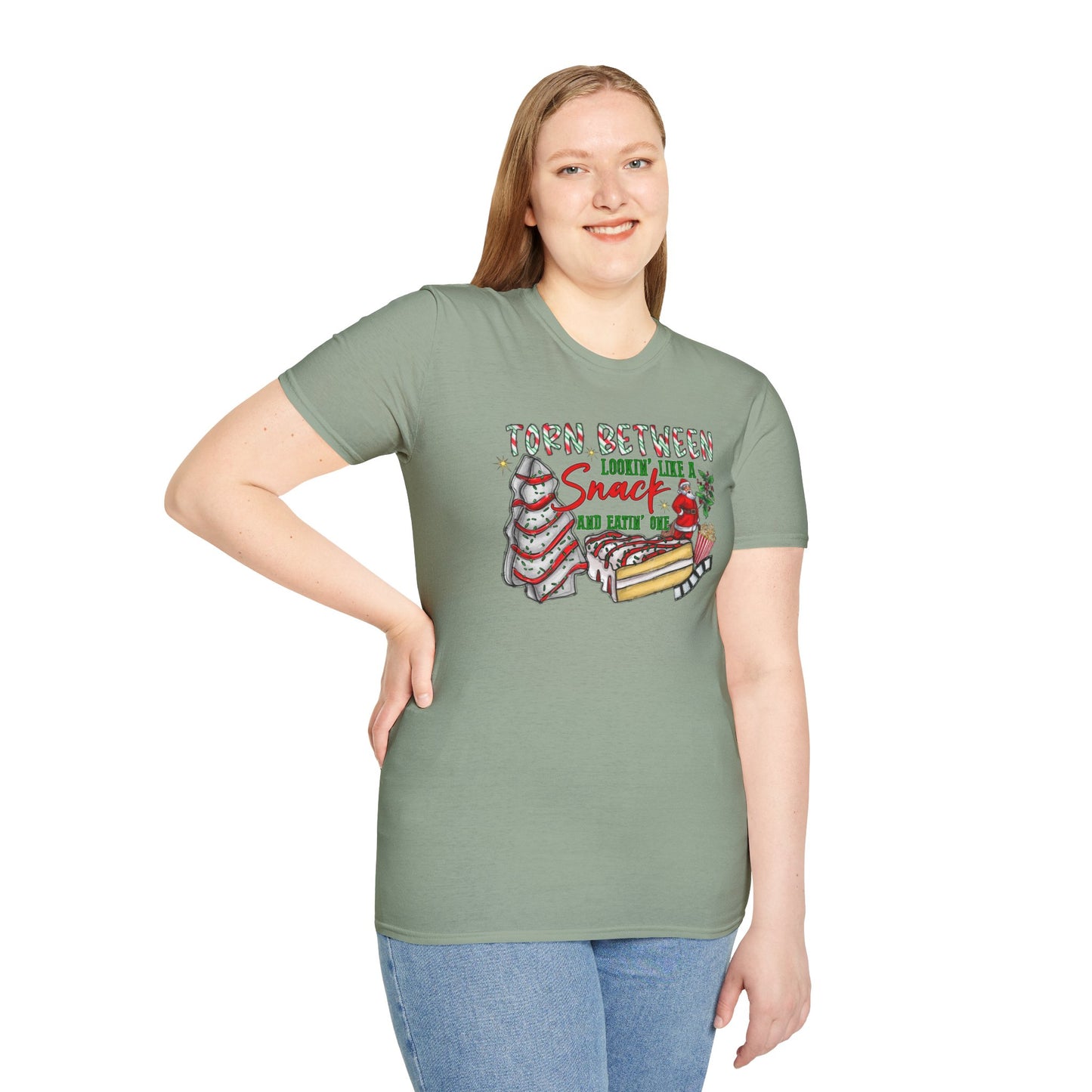 Torn Between Lookin' Like a Snack and Eatin' One Unisex Heavy Cotton Tee, Little Debbie Tree Snack Cake, Snack Shirt, Lookin like Snack Tee