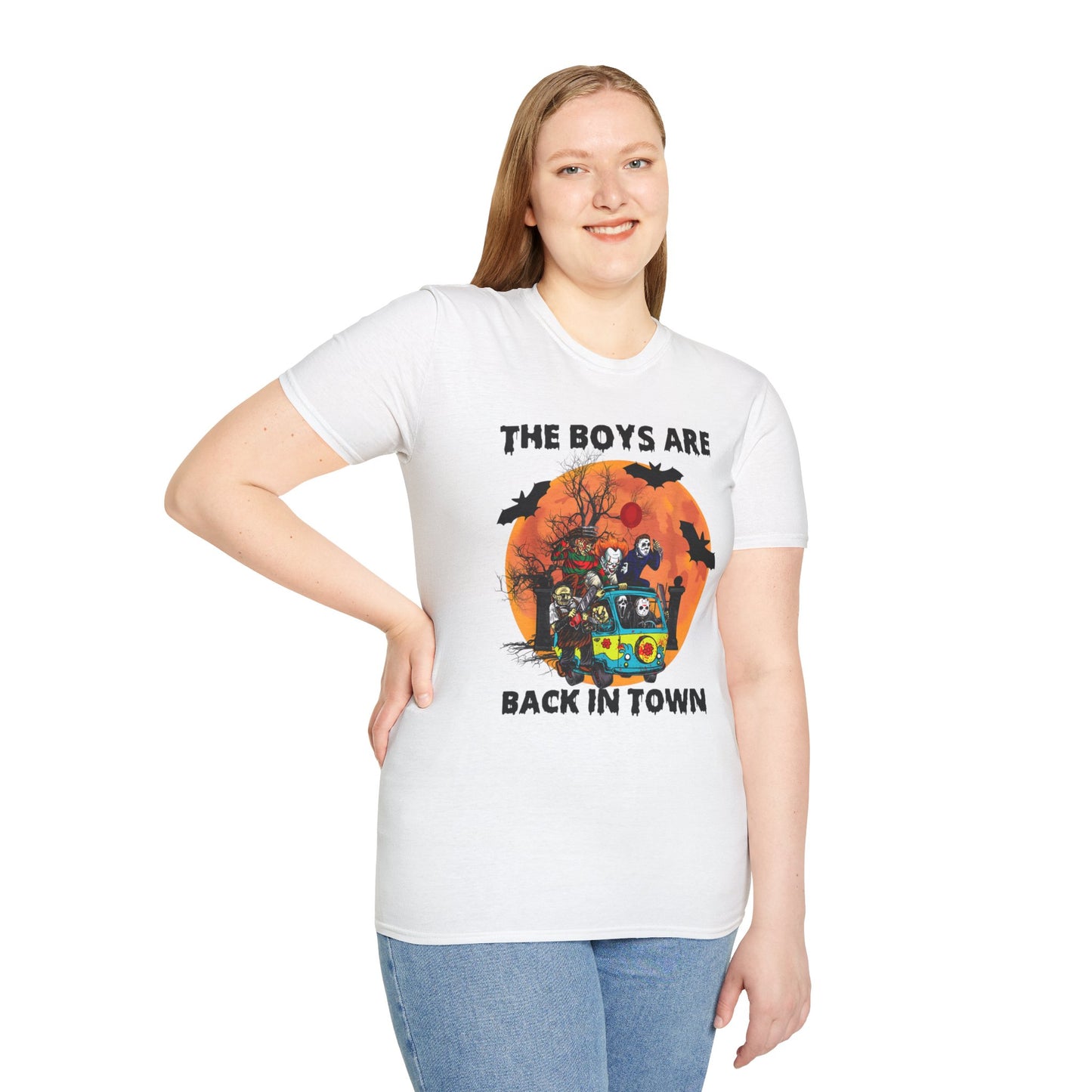 The Boys Are Back in Town, Scary Movie Men Unisex Softstyle T-Shirt