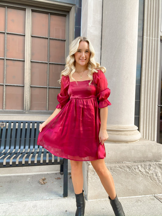 Satin Babydoll Dress — Salon 209