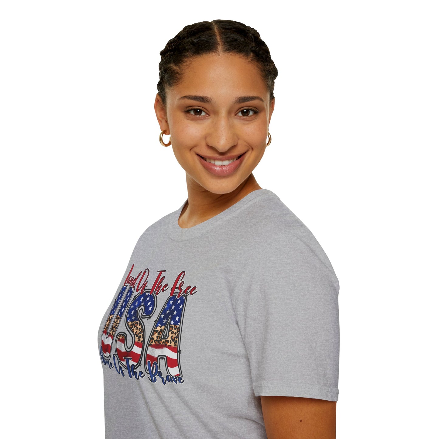 Land of the Free Because of the Brave T-Shirt — USA Flag Americana
