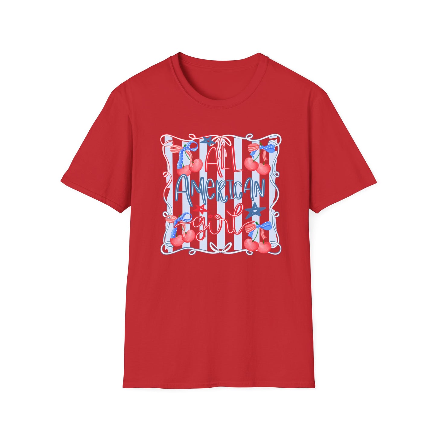 All American Girl Cherries T-Shirt | Cute Girlie Cherry Design