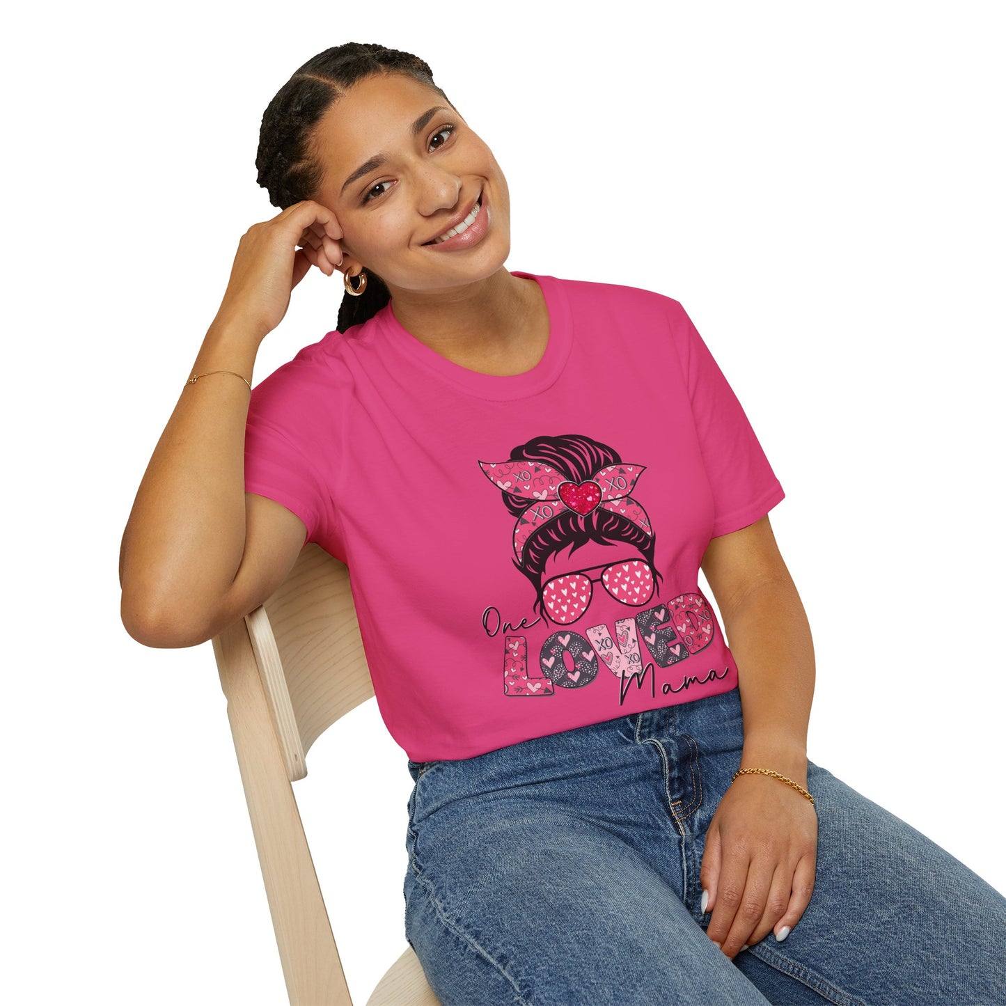 One Loved Mama Messy Bun T-Shirt | Mama Graphic Tee