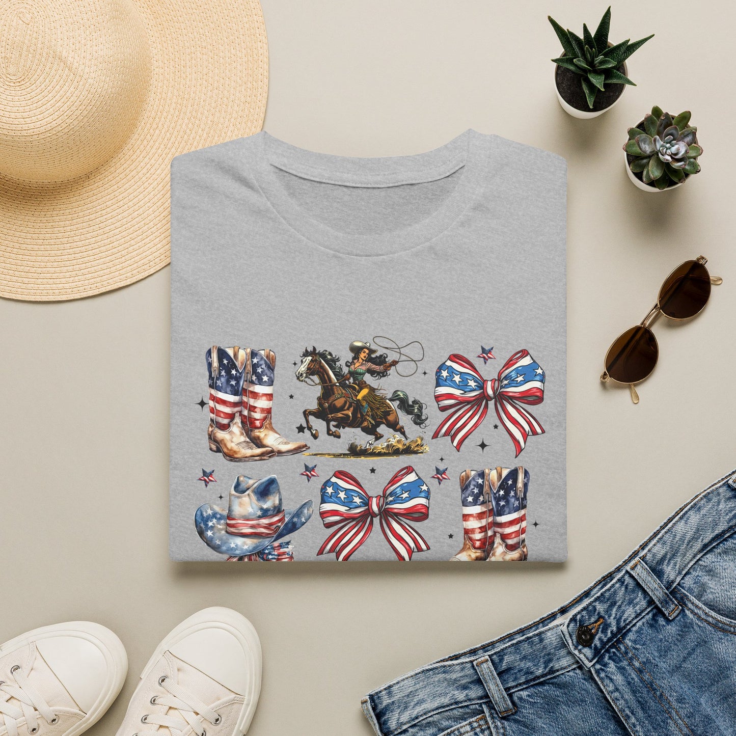 Make America Cowgirl Again T-Shirt — Americana Cowgirl Design with Horse, Boots & Cowboy Hat