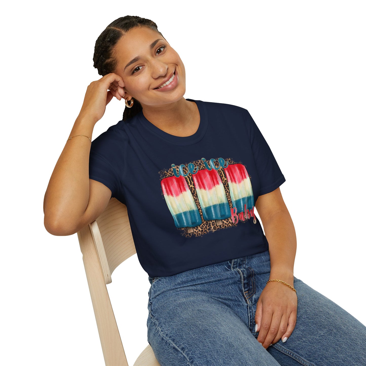 Ice Ice Baby Americana T-Shirt — Red, White & Blue Funny Song Tee