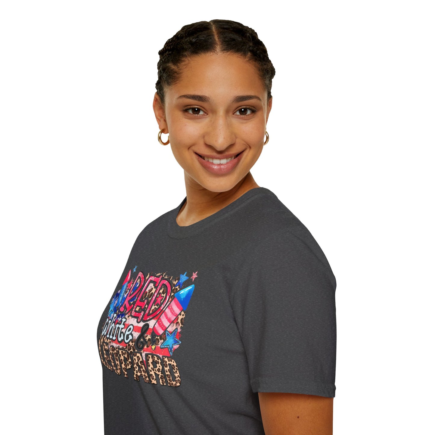 Fourth of July Americana Leopard Fireworks T-Shirt