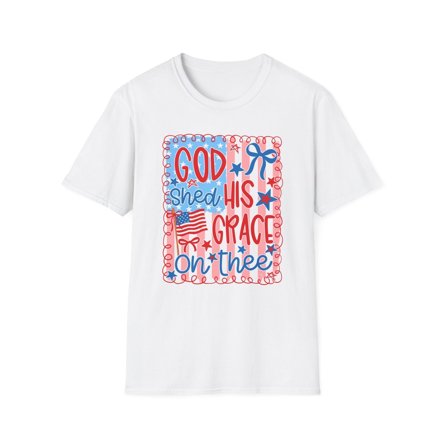 God Shed His Grace on the Red White and Blue T-Shirt | Americana Faith