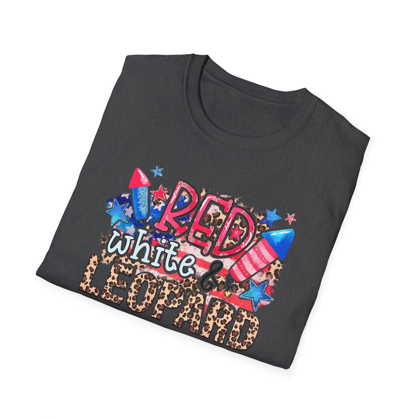 Fourth of July Americana Leopard Fireworks T-Shirt