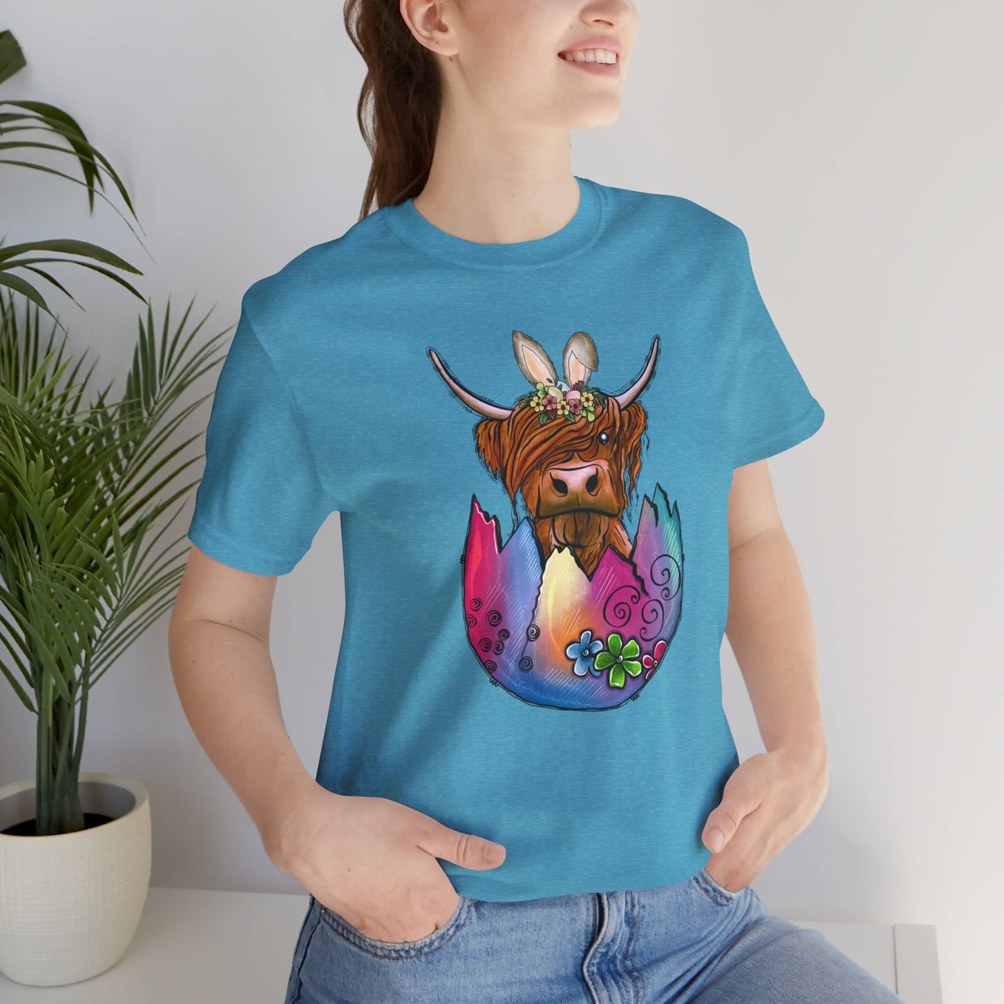 Easter Egg Cow Unisex Jersey Short Sleeve Tee