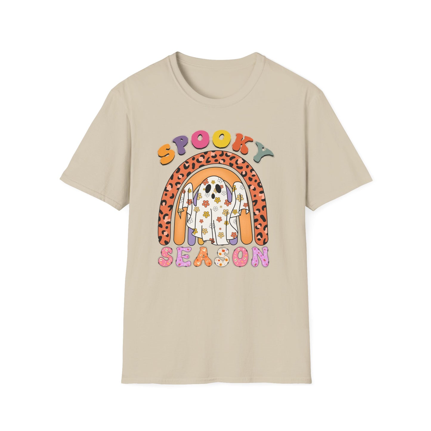 Softstyle T-Shirt Spooky Season Floral Ghost Design