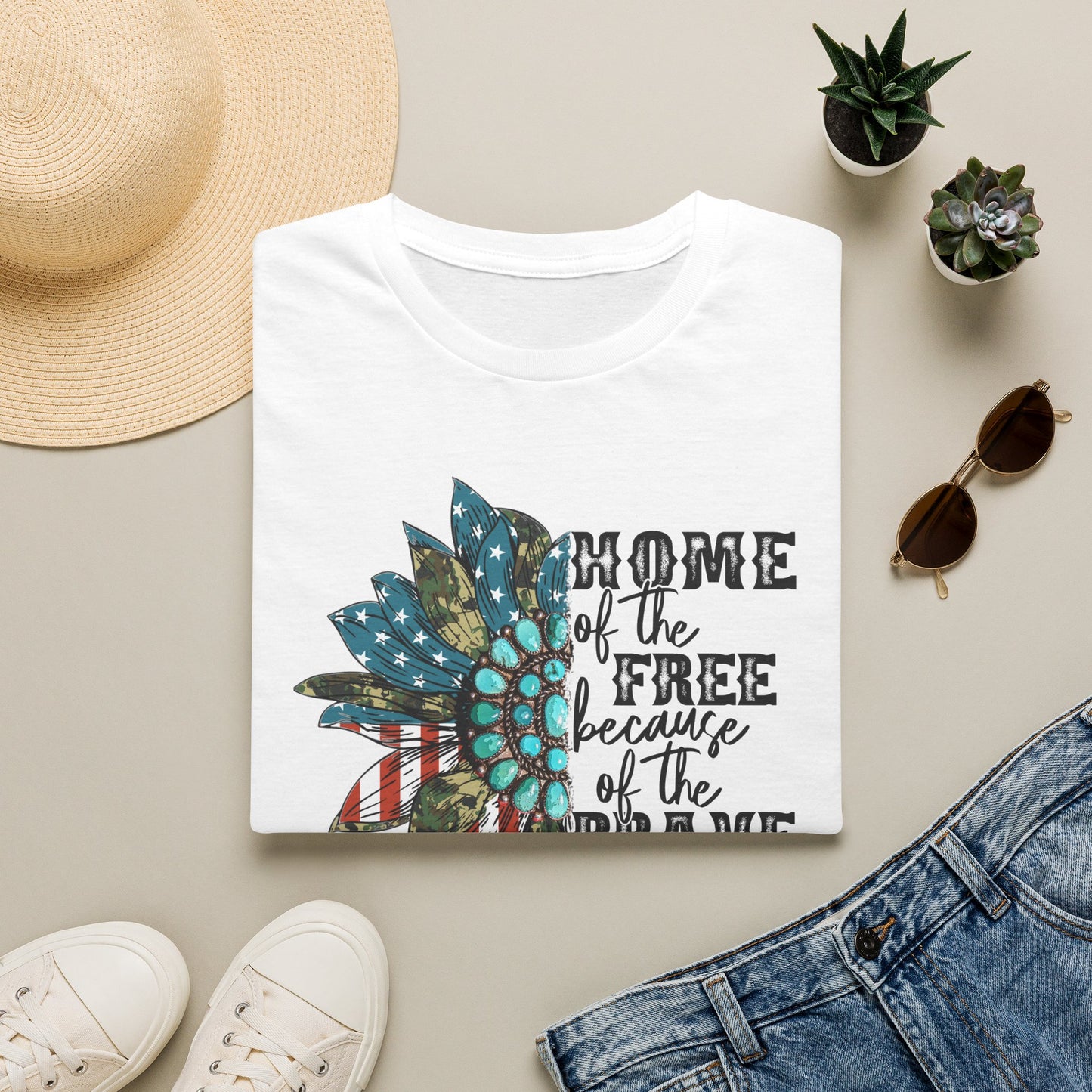 Americana "Home of the Free Because of the Brave" T-Shirt