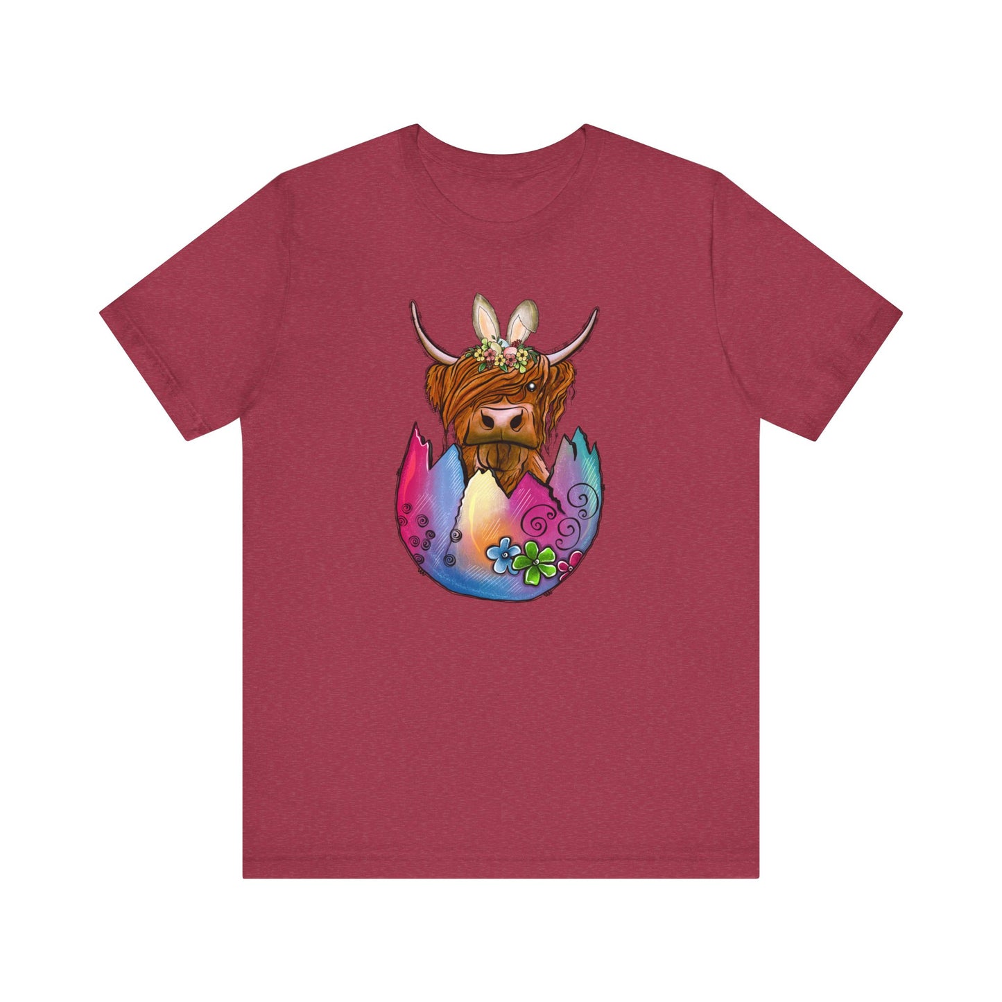 Easter Egg Cow Unisex Jersey Short Sleeve Tee