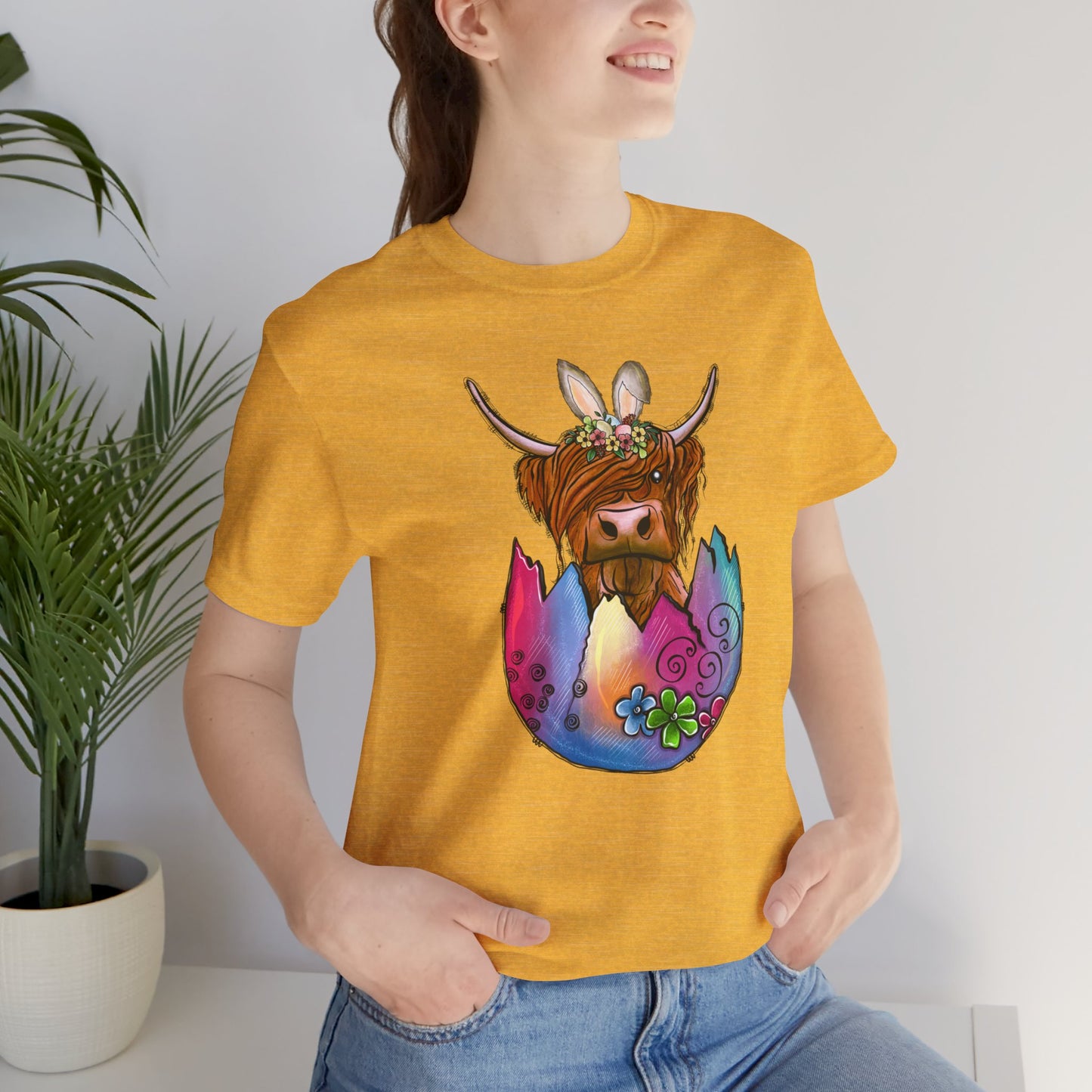 Easter Egg Cow Unisex Jersey Short Sleeve Tee