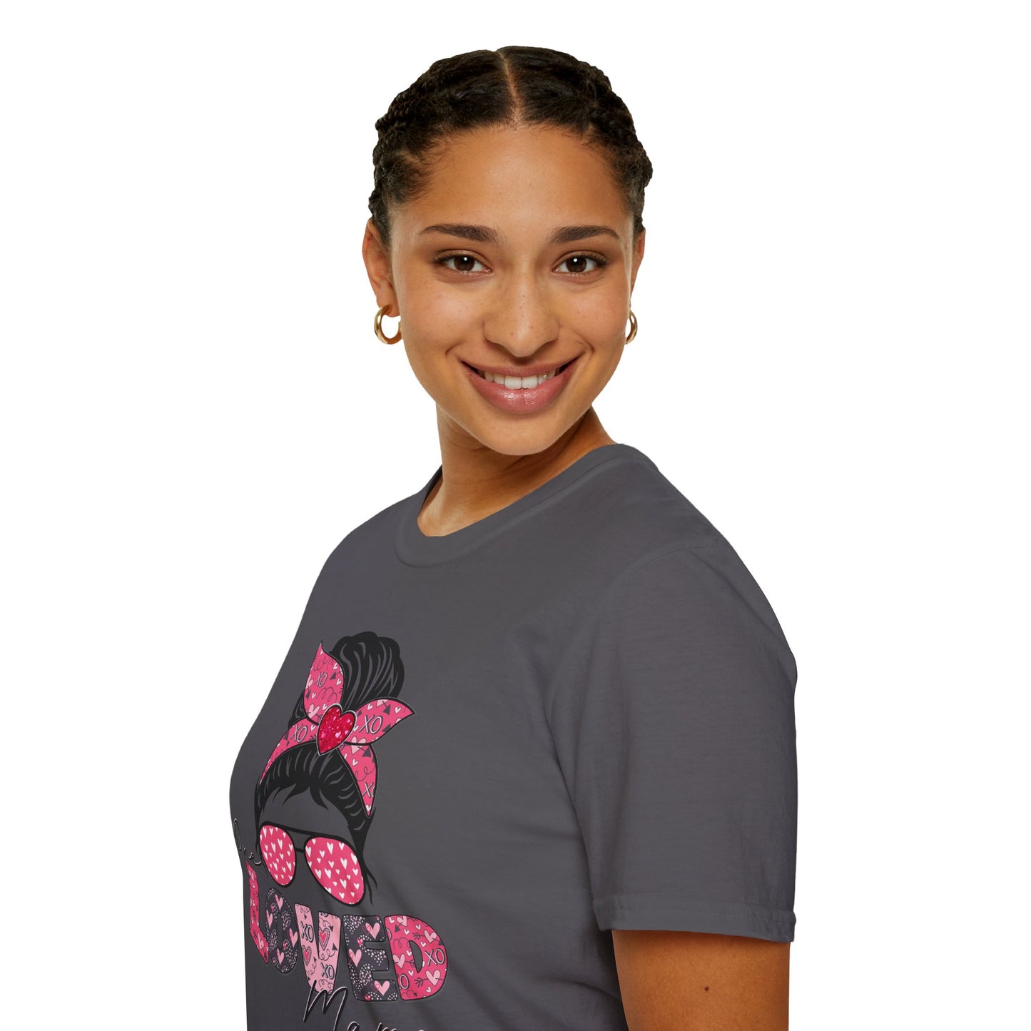 One Loved Mama Messy Bun T-Shirt | Mama Graphic Tee