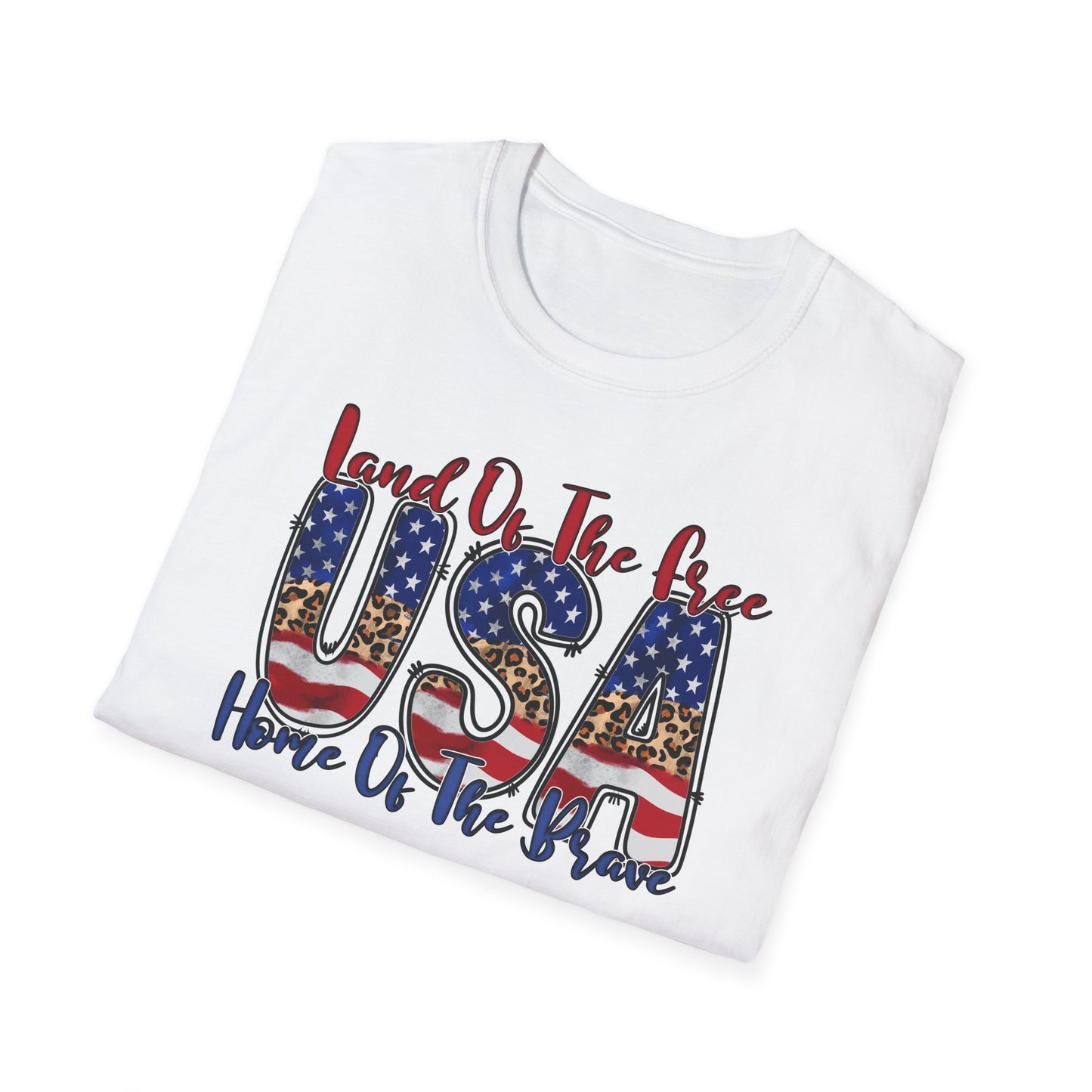 Land of the Free Because of the Brave T-Shirt — USA Flag Americana