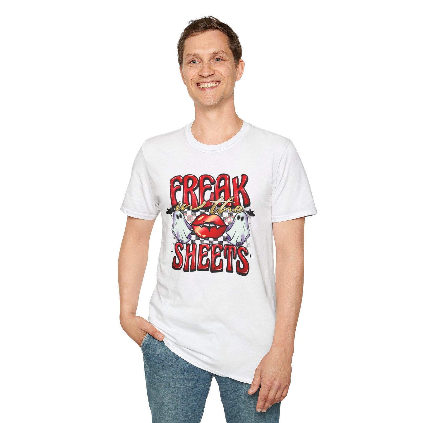 Funny Adult Unisex T-Shirt - Freak in the Sheets Design