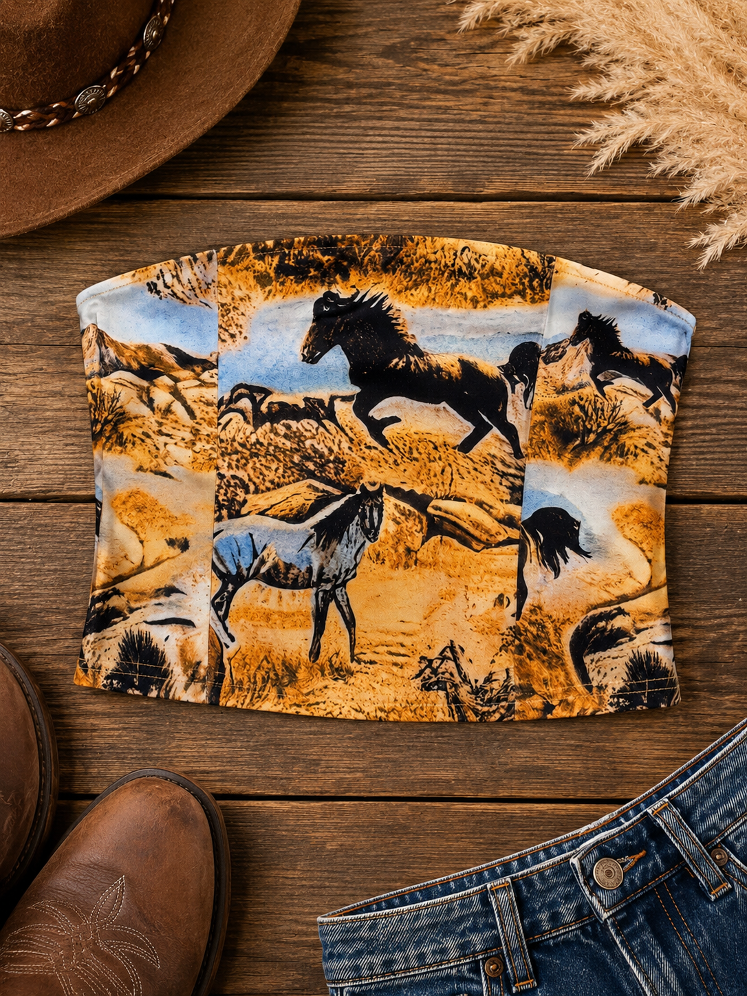 Western Horse Tube Top