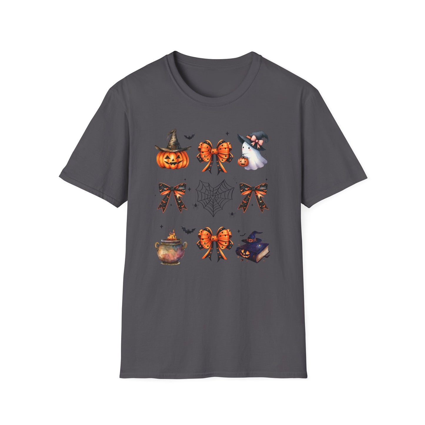 Halloween Witchy T-Shirt with Pumpkins, Ghost and Bows