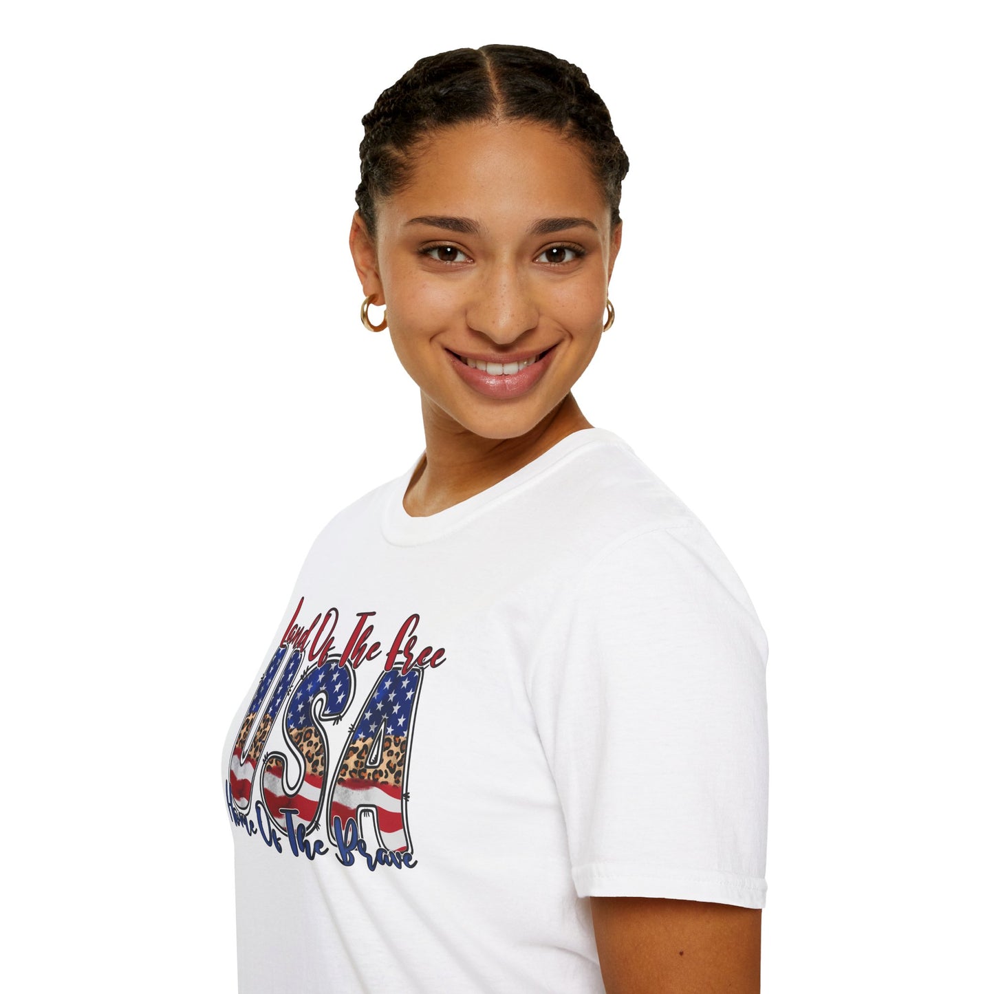 Land of the Free Because of the Brave T-Shirt — USA Flag Americana