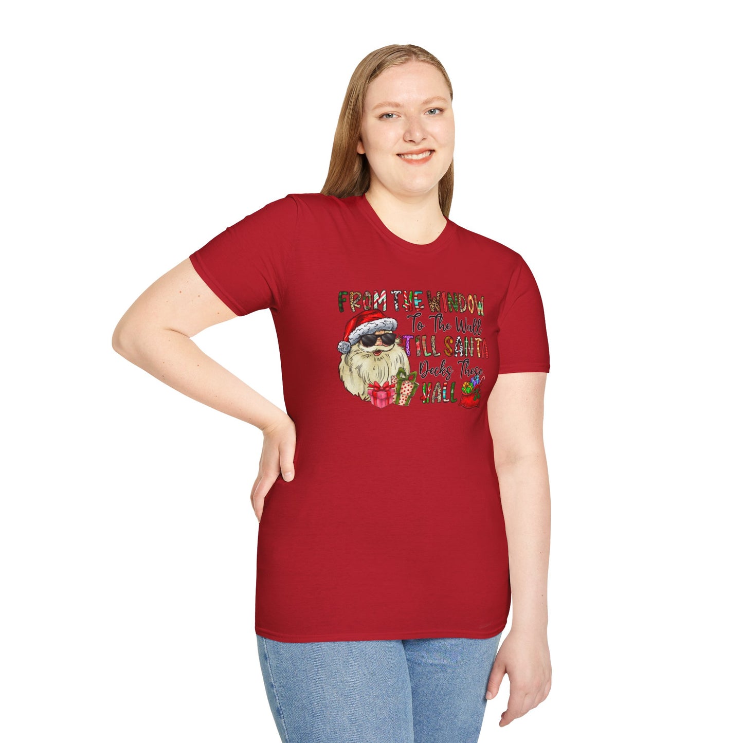 Santa Decks These Halls Unisex Heavy Cotton Tee, Santa Christmas Shirt, Funny Santa Shirt, Adult Christmas Shirt