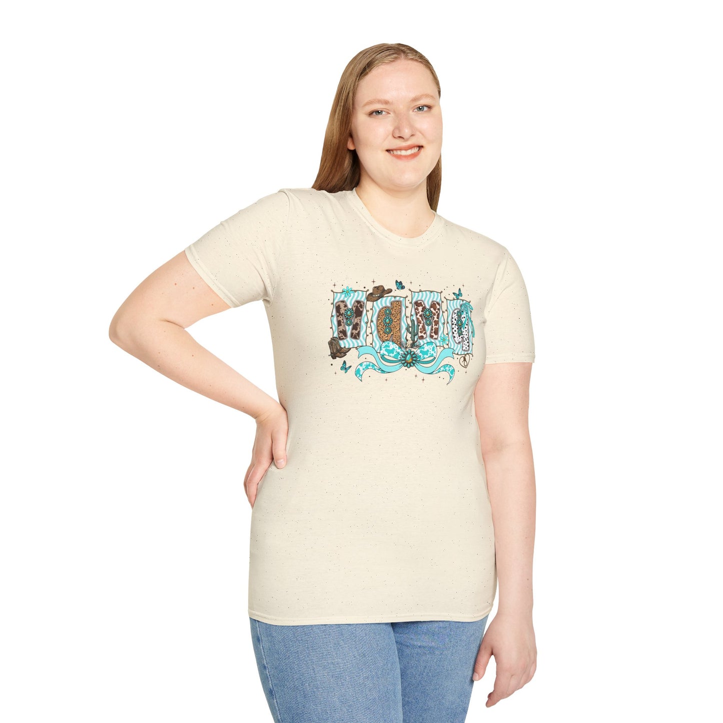 Western Mama T-Shirt — Cowboy Hat & Boots with Turquoise Accents