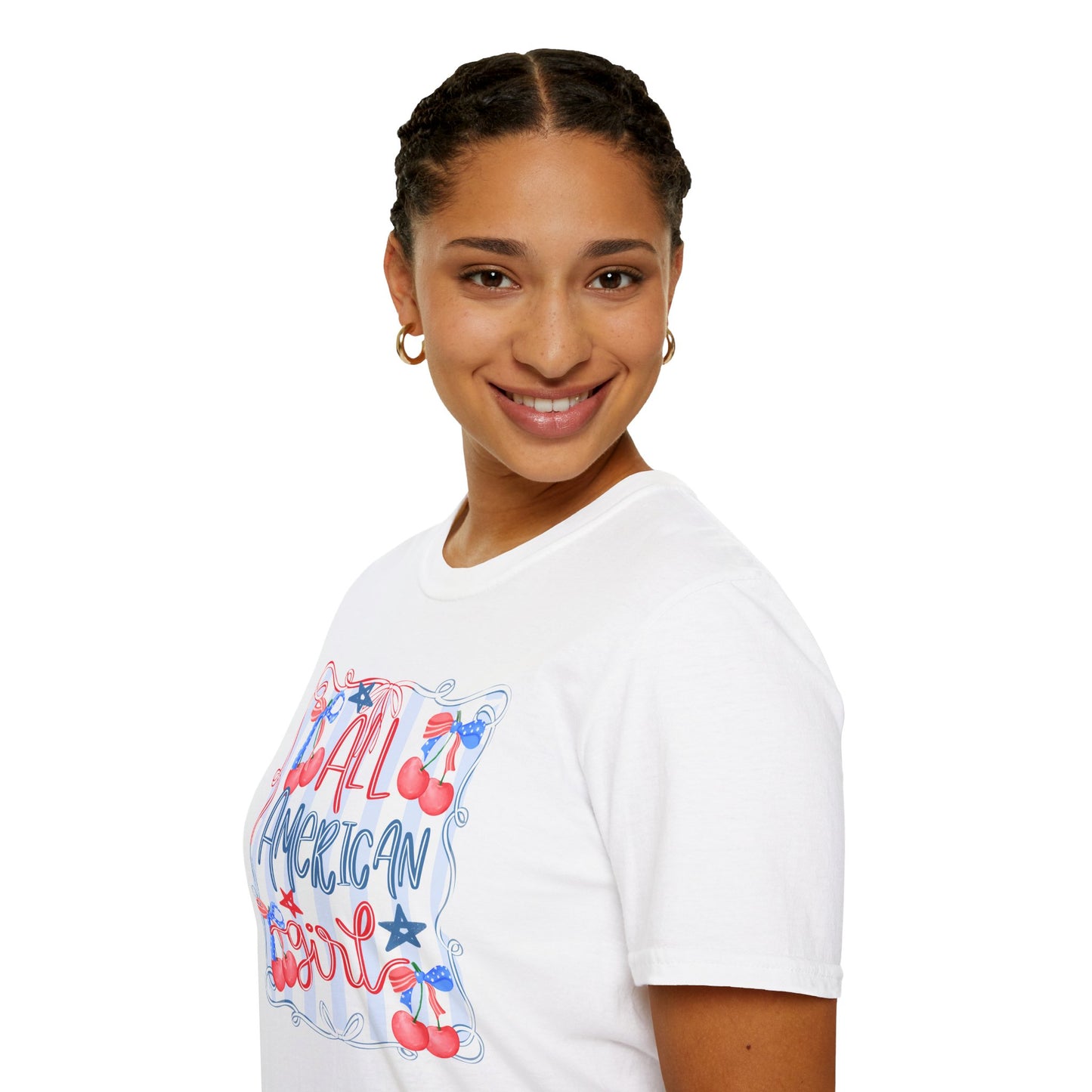 All American Girl Cherries T-Shirt | Cute Girlie Cherry Design