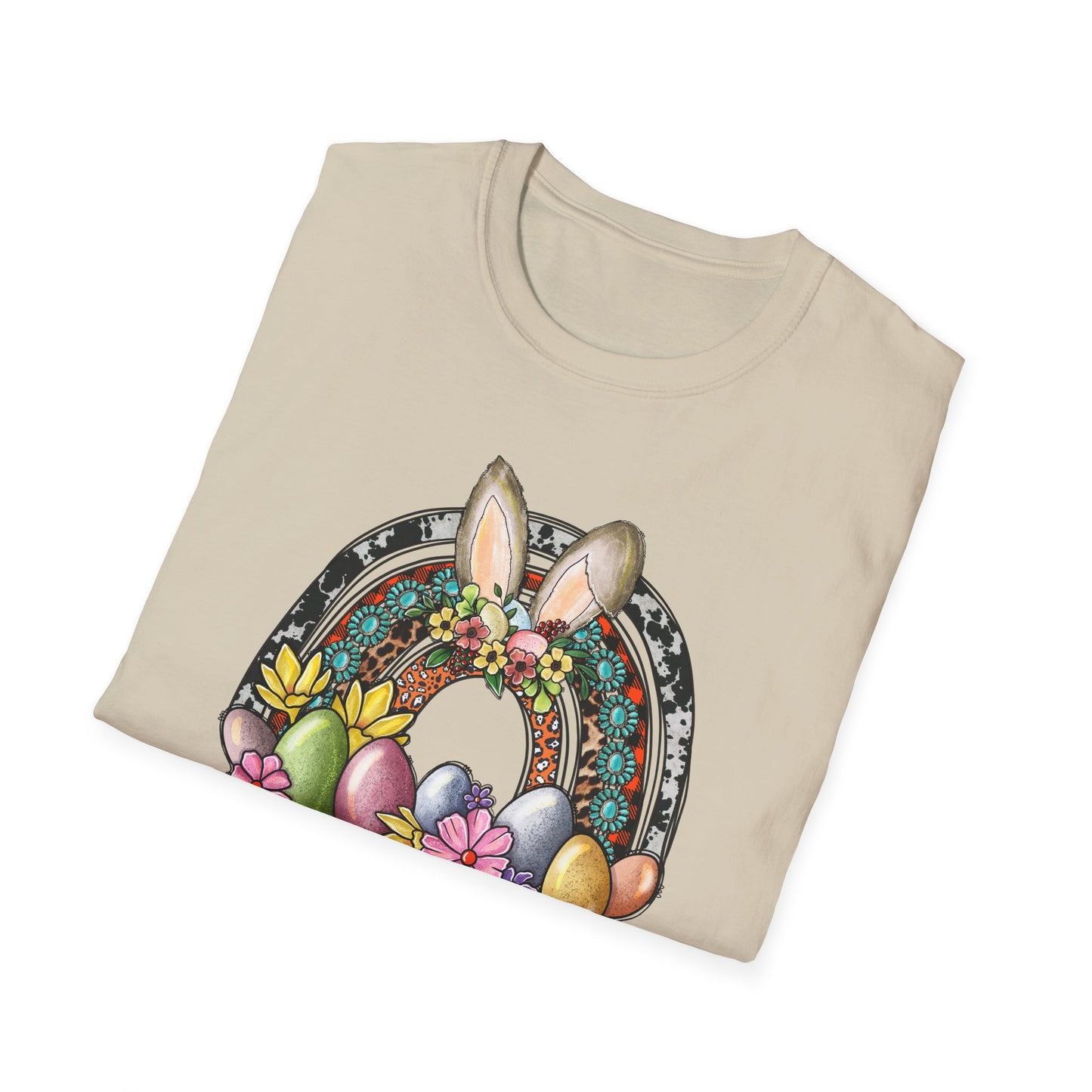 Easter Bunny Rainbow Western T-Shirt | Easter Tee