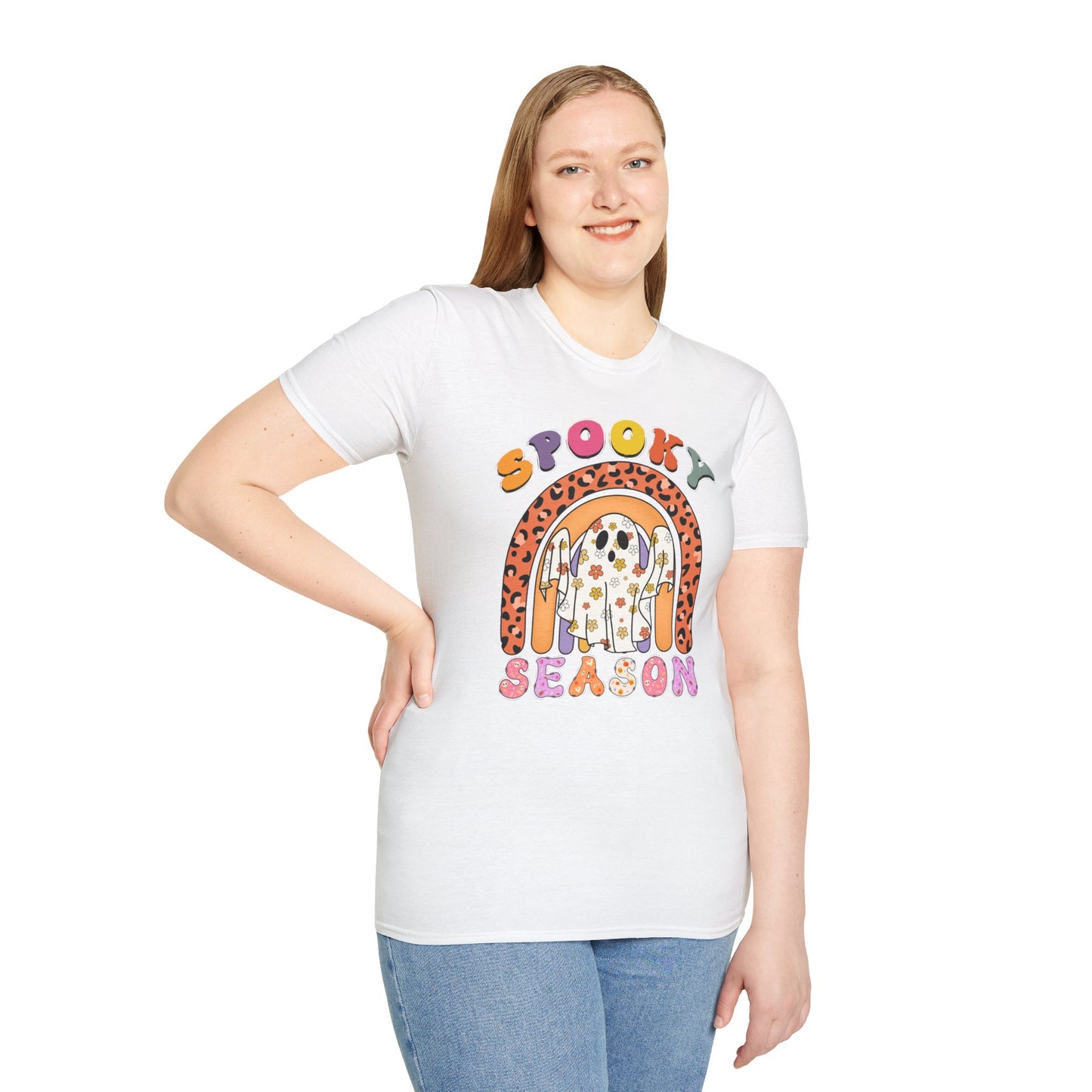 Softstyle T-Shirt Spooky Season Floral Ghost Design