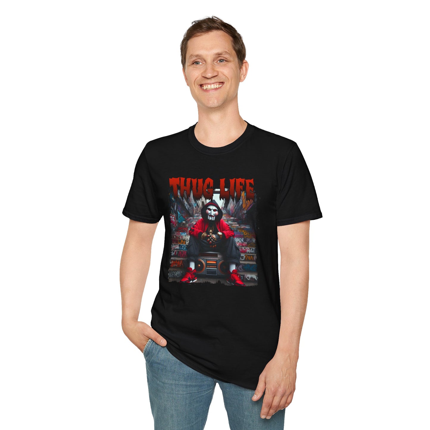 Thug Life T-Shirt with Jigsaw Let's Play a Game Design