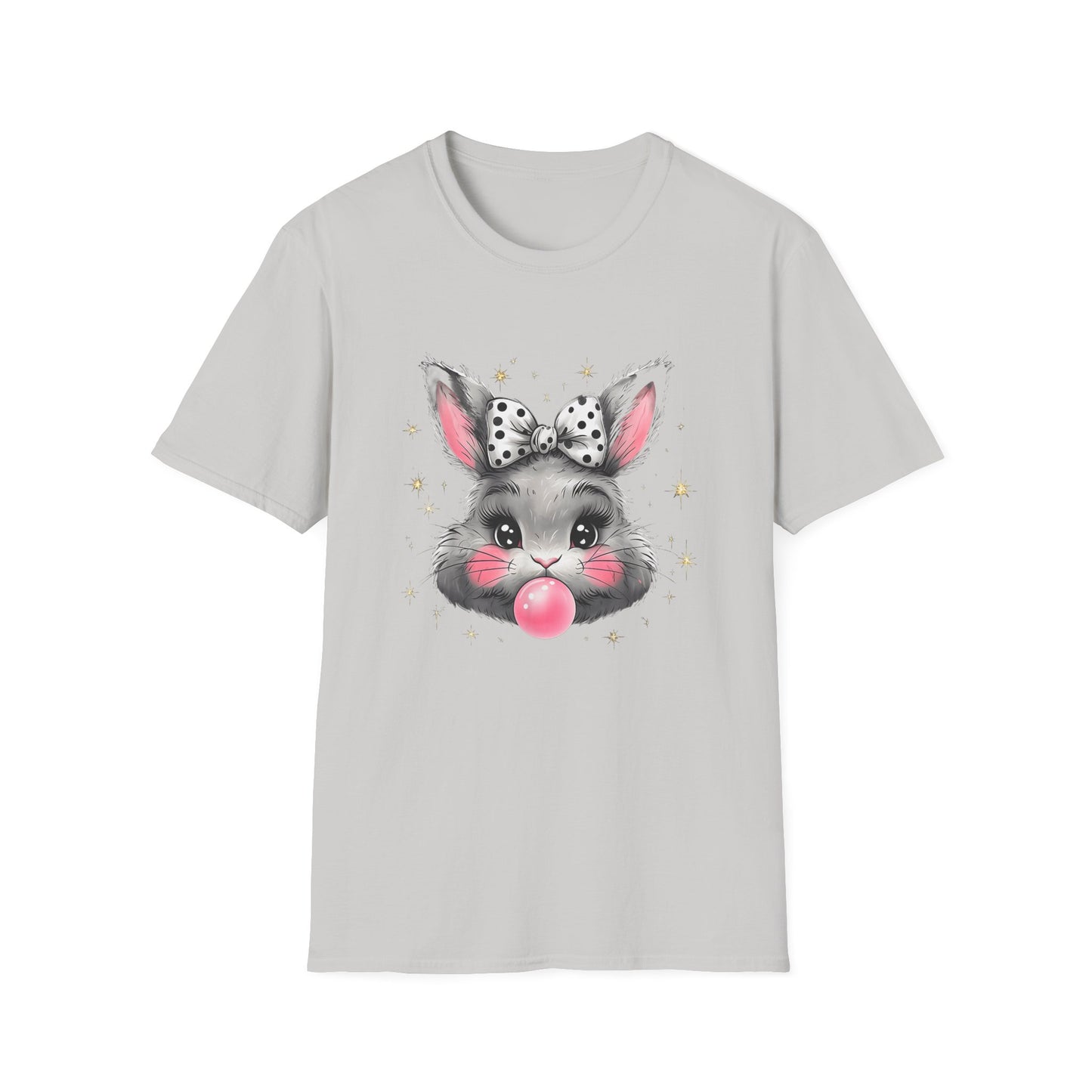 Cute Mouse with Bunny Ears Blowing Bubble Gum T-Shirt