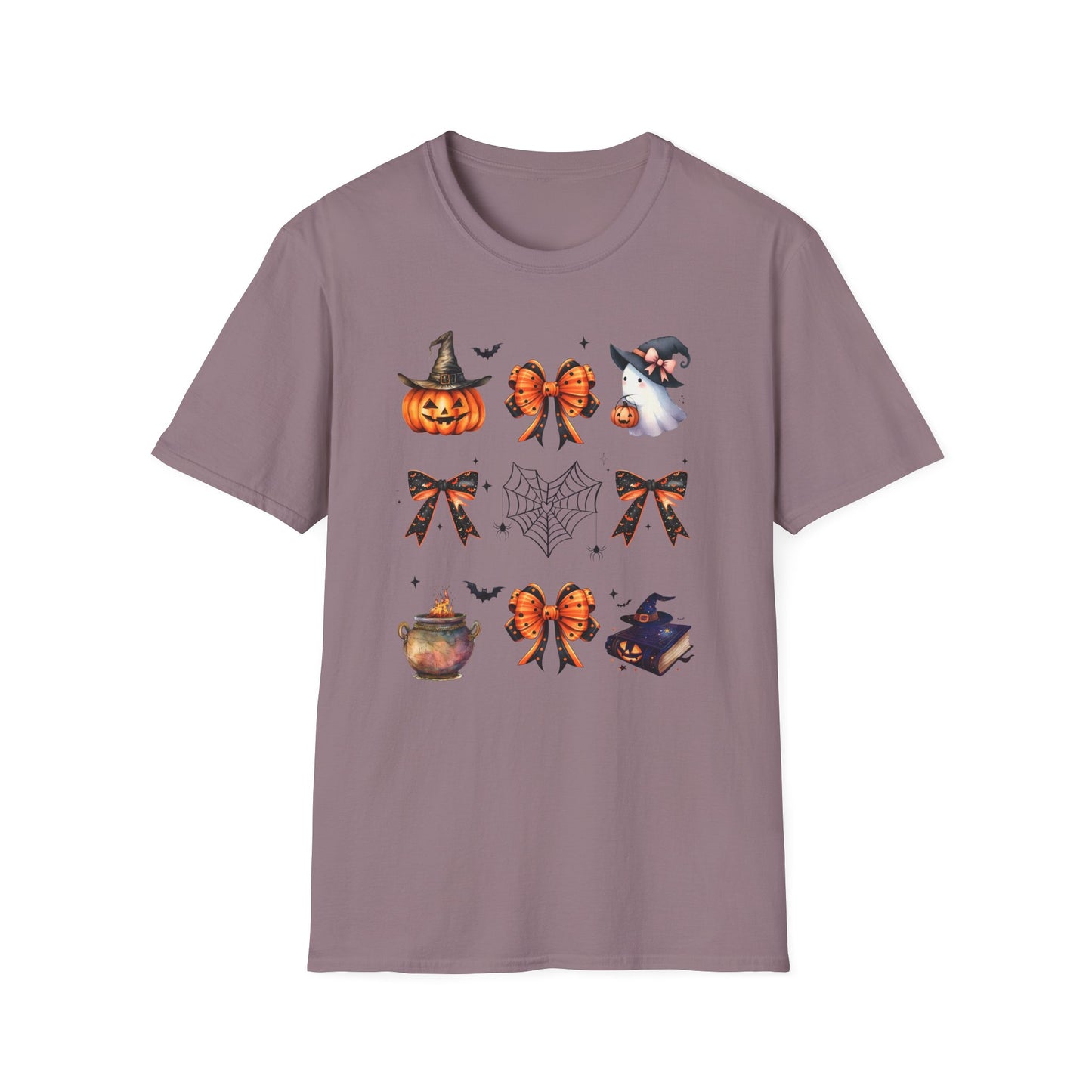 Halloween Witchy T-Shirt with Pumpkins, Ghost and Bows